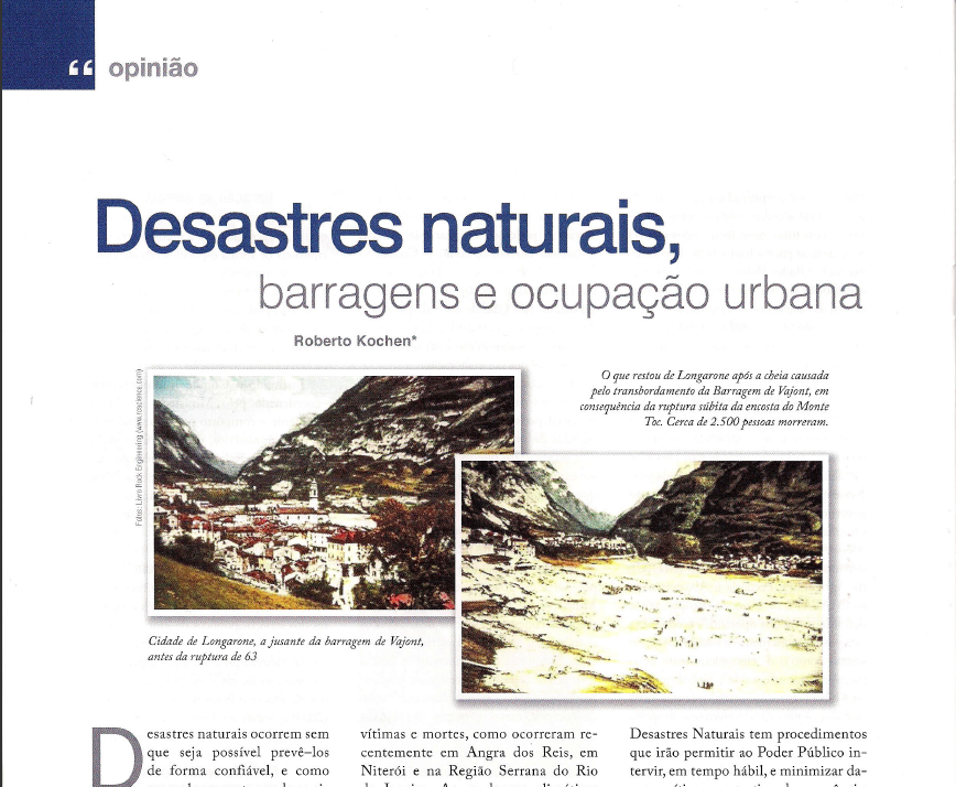 Desastres Naturais, Barragens e Ocupação Urbana - Abril/2011